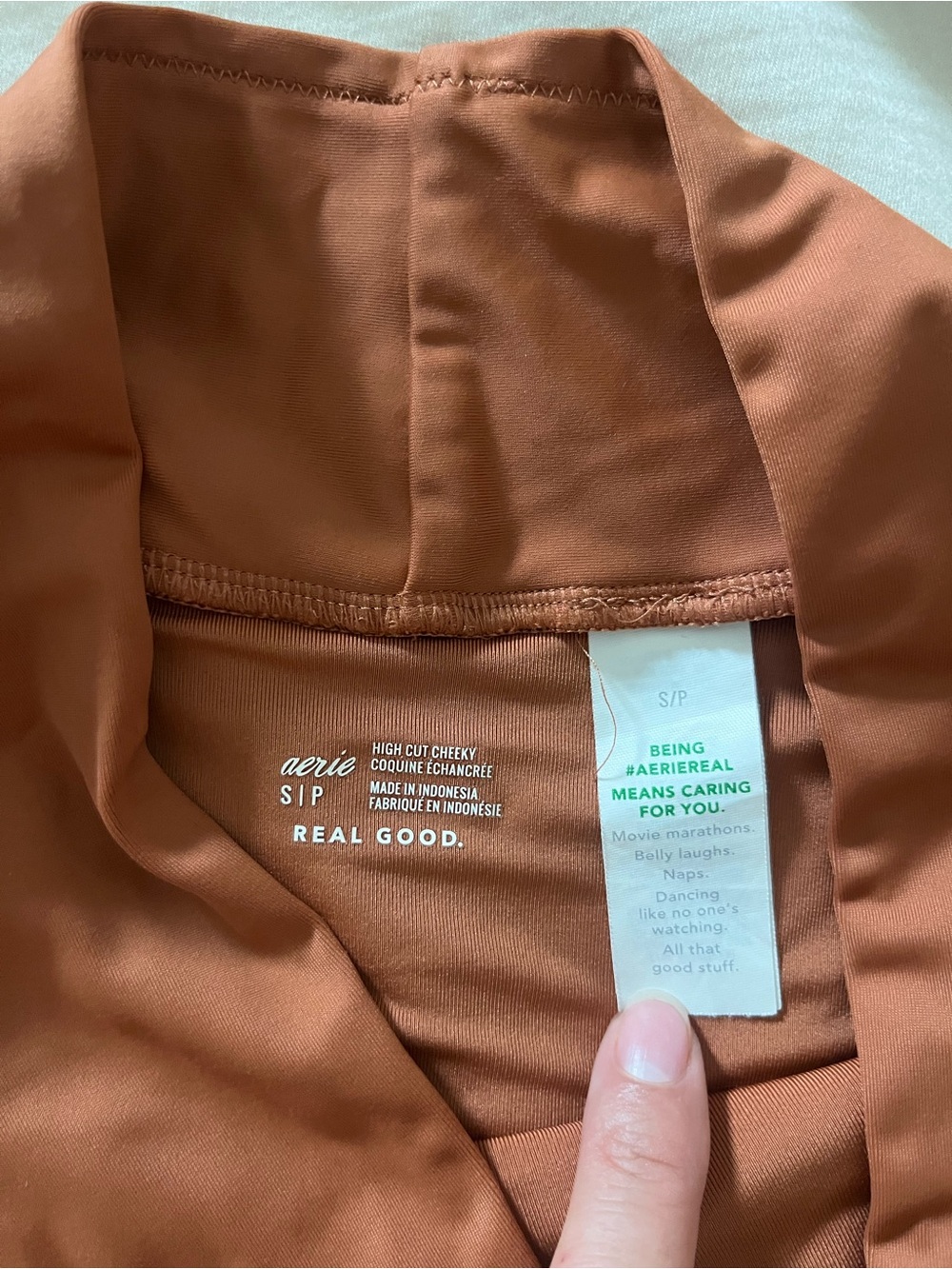 Aerie Boho Neutral Rust Orange Twist Front Bikini Set - Picture 3 of 8